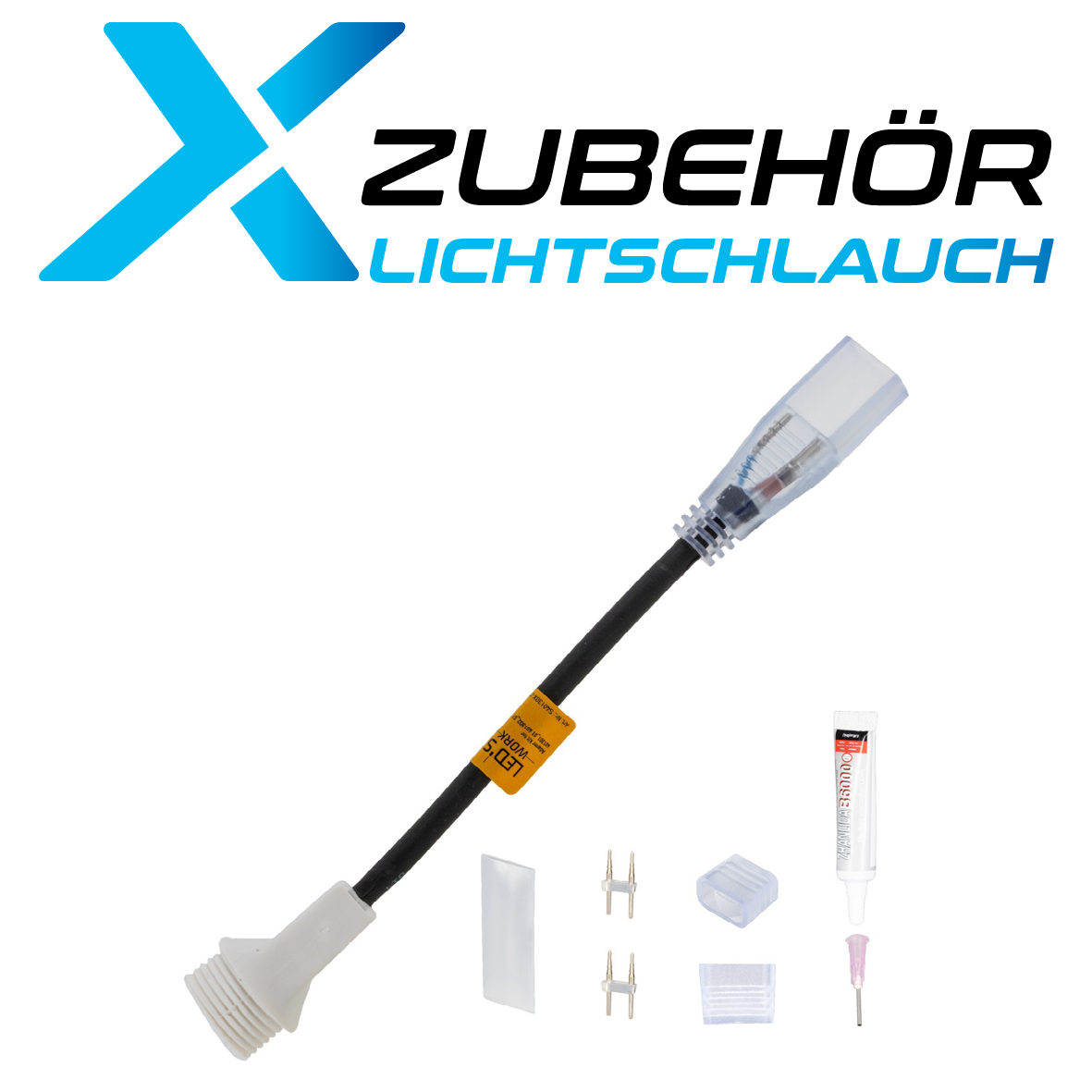 Anschluss- und Befestigungszubehör für X-LINE LED-Lichtschläuche