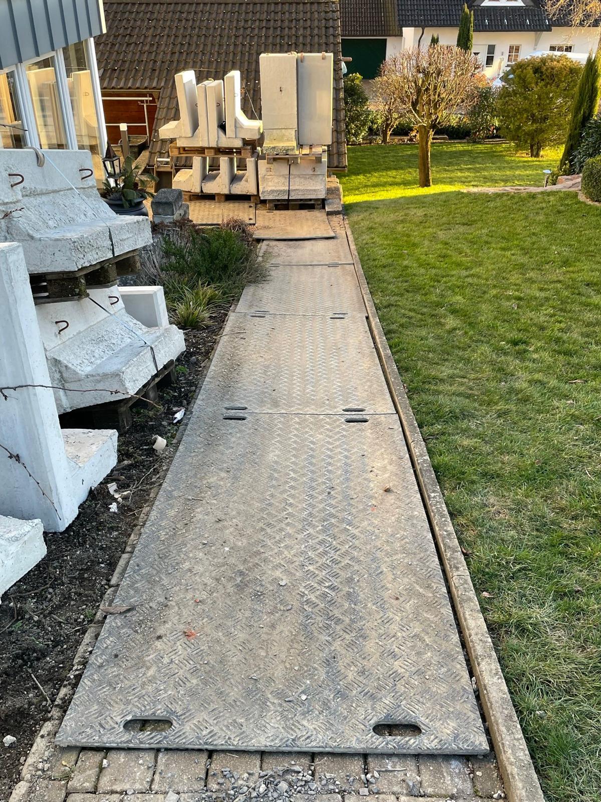 10mm Fahrplatten Einsatz Galabau Gehwegschutz Baustelle Olpe NRW